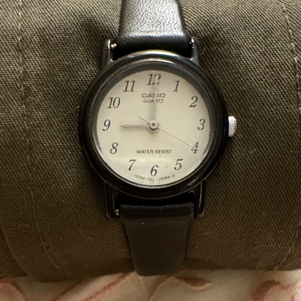 Casio Black Watch with White Dial